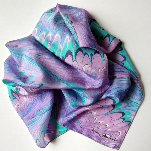 26" Square Silk Scarf - Spring Crocus