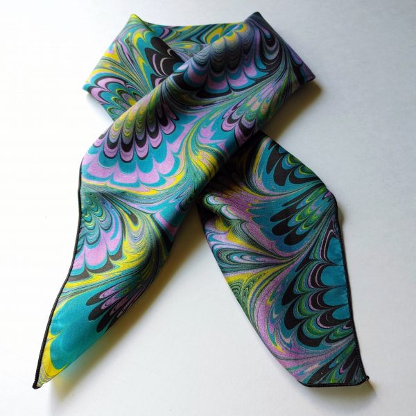 26" Square Silk Scarf - Pretty Peacock - Image 3