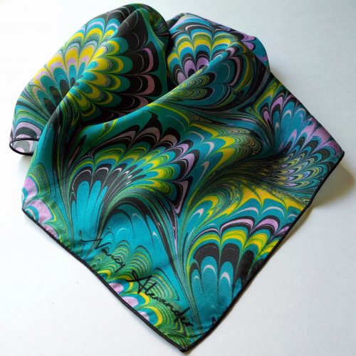 26" Square Silk Scarf - Pretty Peacock